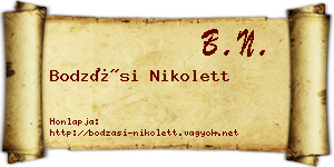 Bodzási Nikolett névjegykártya
