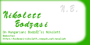 nikolett bodzasi business card